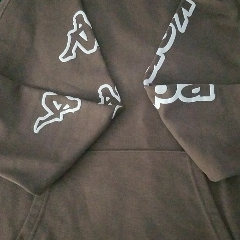 Kappa Brown Pullover Hoodie with Drawstrings
